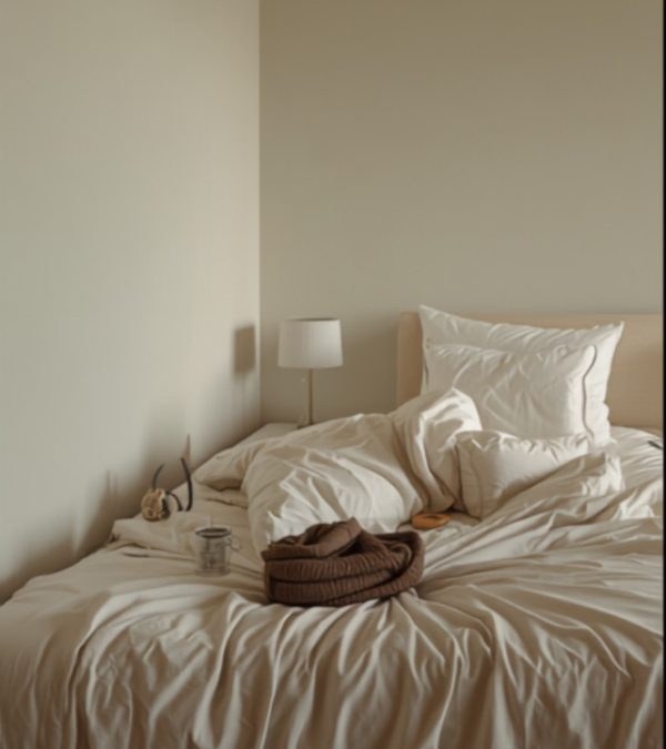 Before: A bedroom reset and staged for the next guest