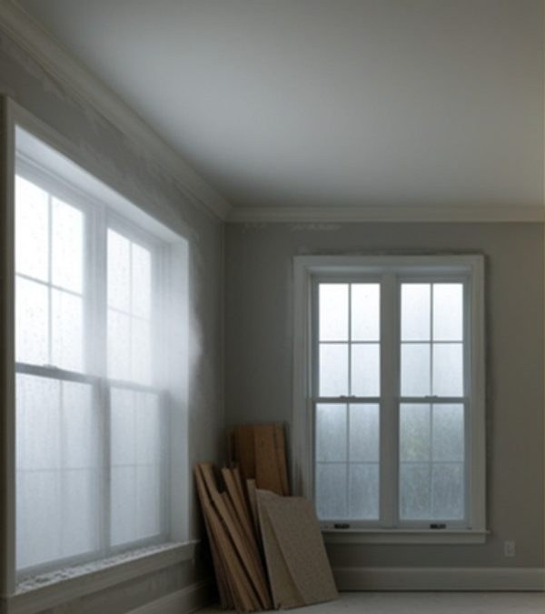 A room before a post construction cleaning